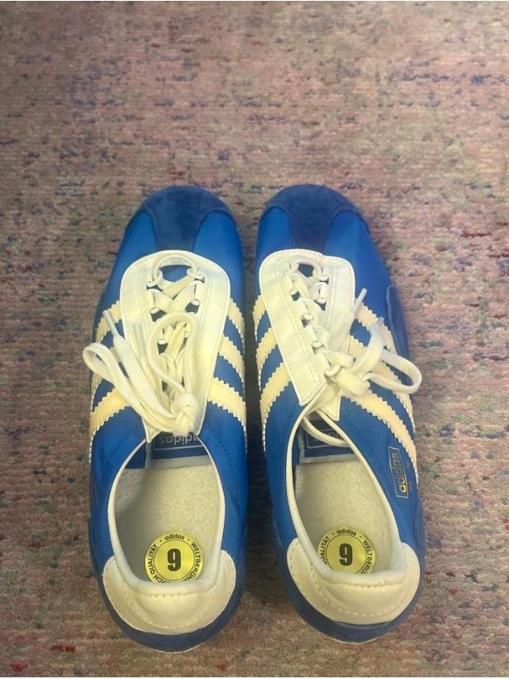 NWOT adidas Blue and White Retro Sneakers